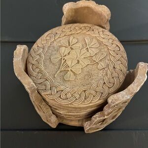 Elegant shamrock gray Coaster Set.